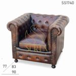 SS1740 Suren Space Distress Leather Single SEater Sofa for Restaurant