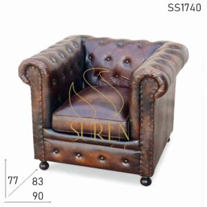 SS1740 Suren Space Distress Leather Single SEater Sofá para Restaurante