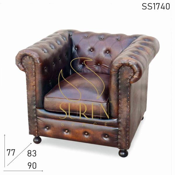 SS1740 Suren Space Distress Leather Single SEater Sofa for Restaurant