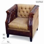 Leather Canvas Distress Single Seater Sofa