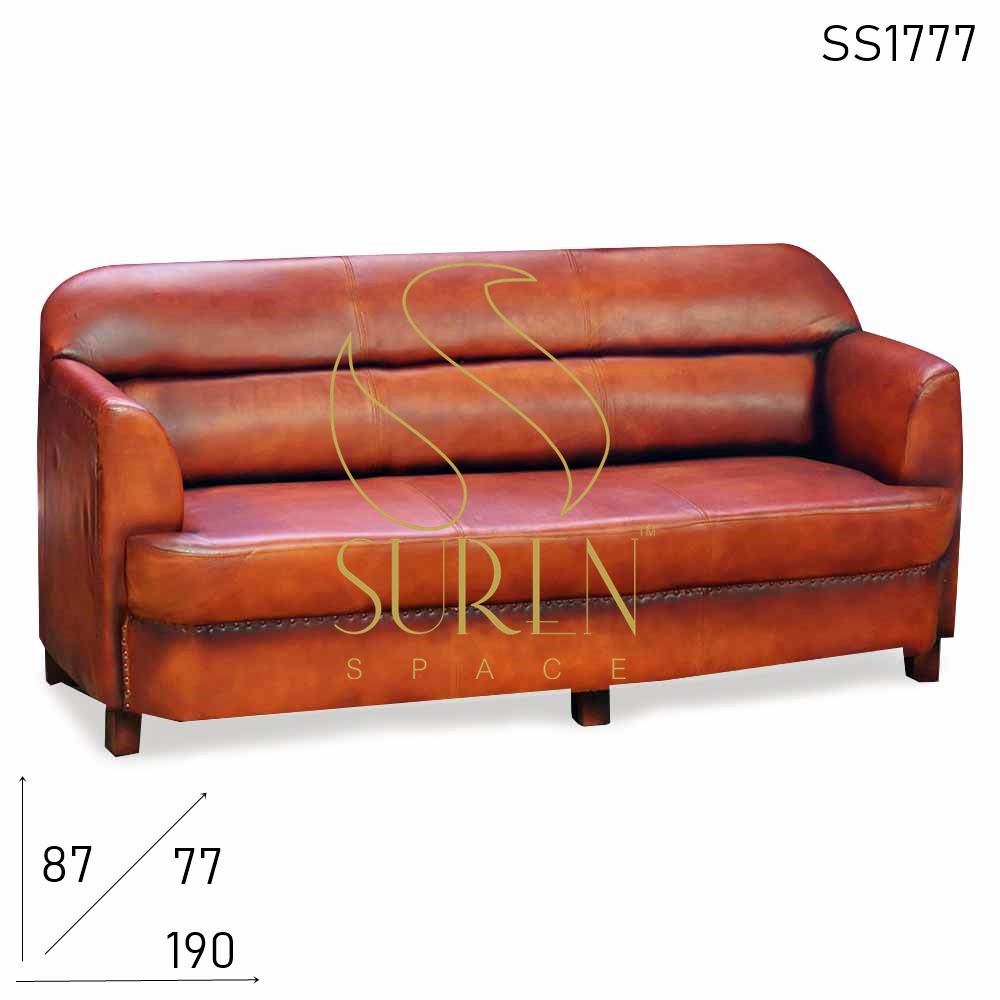 SS1777 Suren Space All Pure Leather Hand Crafted Three Seater Sofa