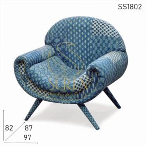 SS1802 Suren Raum Runde Arm traditionelle Stoff Zimmer Stuhl Sofa
