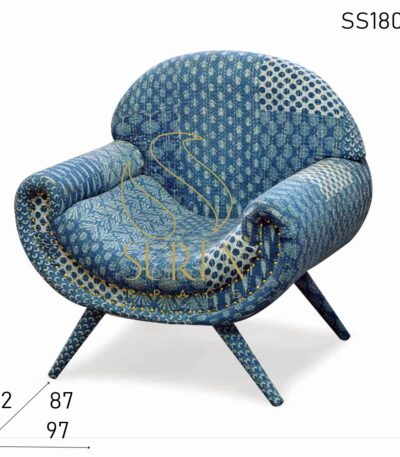 Round Arm Traditional Fabric Room Chair Sofa