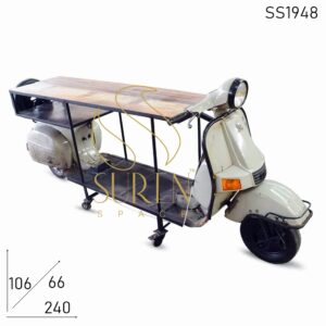 SS1948 Suren Space Old Indian Automobile Scooter Design Display Cum Event Counter Table