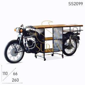 SS2099 Suren Space Indian Old Moped Design Display Cum Service Counter