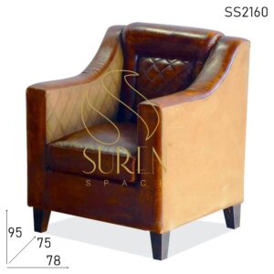 SS2160 Suren Space Stitched Design Duel Shade Leather Canvas Single Seater Design