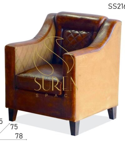 Stitched Design Duel Shade Leather Canvas Single Seater Design