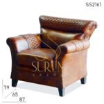 Pure Leather Hotel Lobby Single Seater Sofa