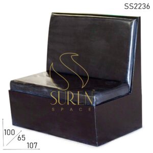 Solid Wood Pure Leather Restaurant Booth Design Sofa