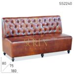 SS2240 Pure Leather Tufted Design Three Seater