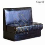 Solid Wood Pure Leather Commercial Restaurant Booth Sofa