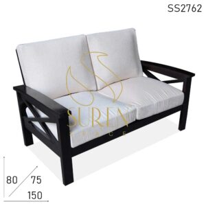 SS2762 Suren Space Solid Wood Fine Fabric Living Room Two Seater Sofa