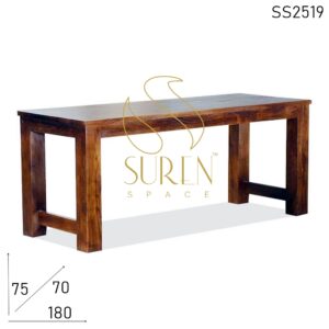 Solid Acacia Wood Straight Line Fine Dine Restaurant Table