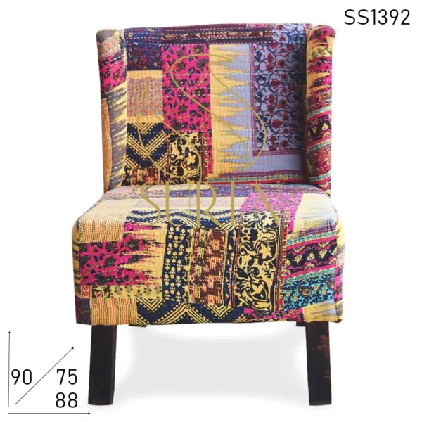Indian Traditional Fabric Resort Room Area Chair
