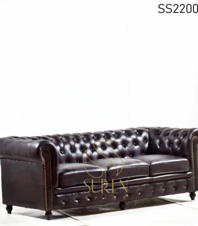 Tufted Evergreen Chesterfield Hotel Lobby Sofa Design