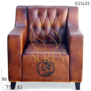 Tufted Pure Leather Handcrafted Sofa Design