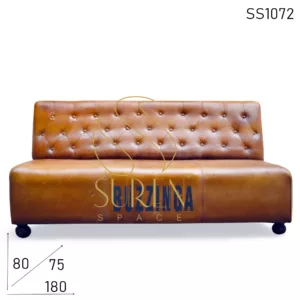 Tufted Pure Leather Popular Restaurant Bar Sofa Design (2)