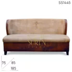 Wingback Design Leather Canvas Restaurant Sofa