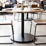 Rose Wood Metal Base Folding Round Center Dining Table