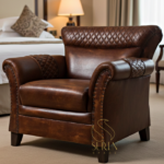 Pure Leather Hotel Lobby Single Seater Sofa