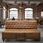 Tufted Pure Leather Popular Restaurant Bar Sofa Design