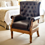 leather tufted single sofa design