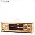 Block Patch Word Old Wood Entertainment Center Unit