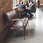 Leather Two Seater Bent Metal Vintage Style Two Seater