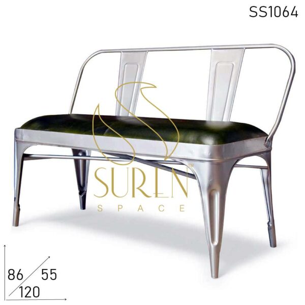SS1064 Suren Space Metal Design Upholstered Two Seater Bench Sitting