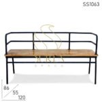 Pipe Design Mango Wood Long Three Seater Bench