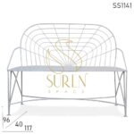 Bent Metal Iron Outdoor Two Seater Bench