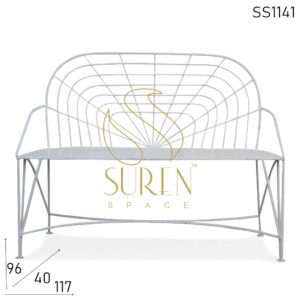 SS1141 SUREN SPACE Bent Metal Iron Outdoor Two Seater Bench