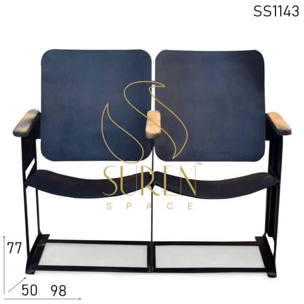 SS1143 SUREN SPACE Iron Metal Old Style Two Seater Cinema Chair