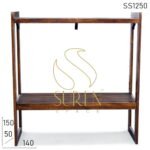 Wooden Walnut Finish Folding Hotel Room Luggage Rack