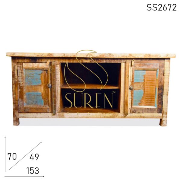 SS2672 SUREN SPACE Jodhpur Furniture Design Boat Wood Entertainment Unit