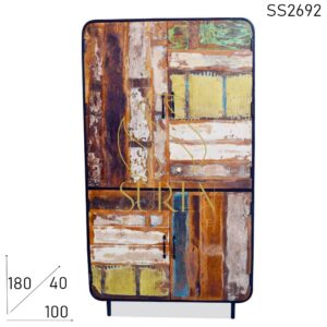 SS2692 Сурен пространства индийских переработанных Лодка Деревянный металлический каркас промышленного гардероба Дизайн