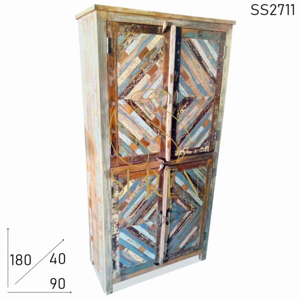 Old Indian Wood Reclaimed Design Solid Wood Wardrobe
