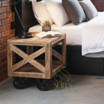 Casting Wheel Rough Look Farmhouse Inspire Side Table