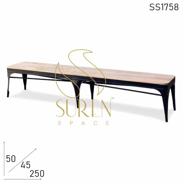 SS1758 Suren Space Metal Frame Wooden Top Industrial Bench Design