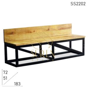 SS2202 SUREN SPACE einfaches Industriedesign natürliche indische Holz Bank Design