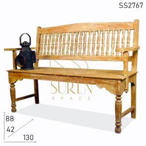 SS2767 SUREN SPACE Carved Design Chic Finish Antique Looking Bench