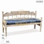White Distress Indian Style Furniture Bench Design