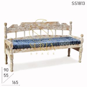 White Distress Indian Style Furniture Bench Design