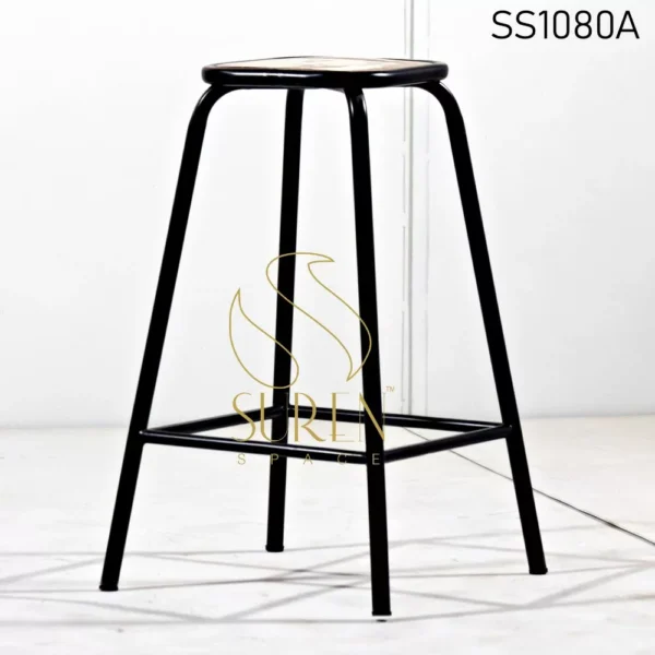 Bent Metal Reclaimed Minimalist Modern Bar Stool