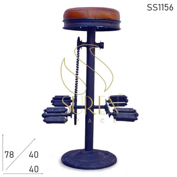 Cast Iron Cycle Base Industrial Bar Stool
