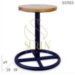 Cafe Bistro Industrial Round Stool