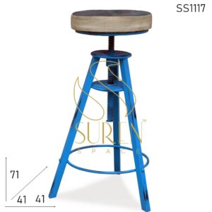Blue Distress Industrial Style Bar Furniture