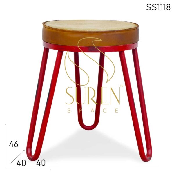 SS1118 SUREN SPACE Simple Distress Finish Industrial Leather Stool