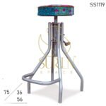 Height Adjustable Iron Industrial Bar Stool Design