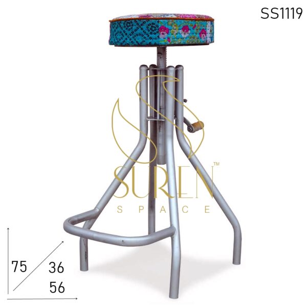 SS1119 SUREN SPACE Height Adjustable Iron Industrial Bar Stool Design